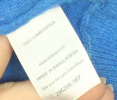 Capture Women’s Blue Lambswool V-Neck Pullover Jumper Size L
