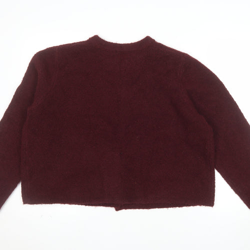 New Look Women Red Wool Blend Button Cardigan Size 18