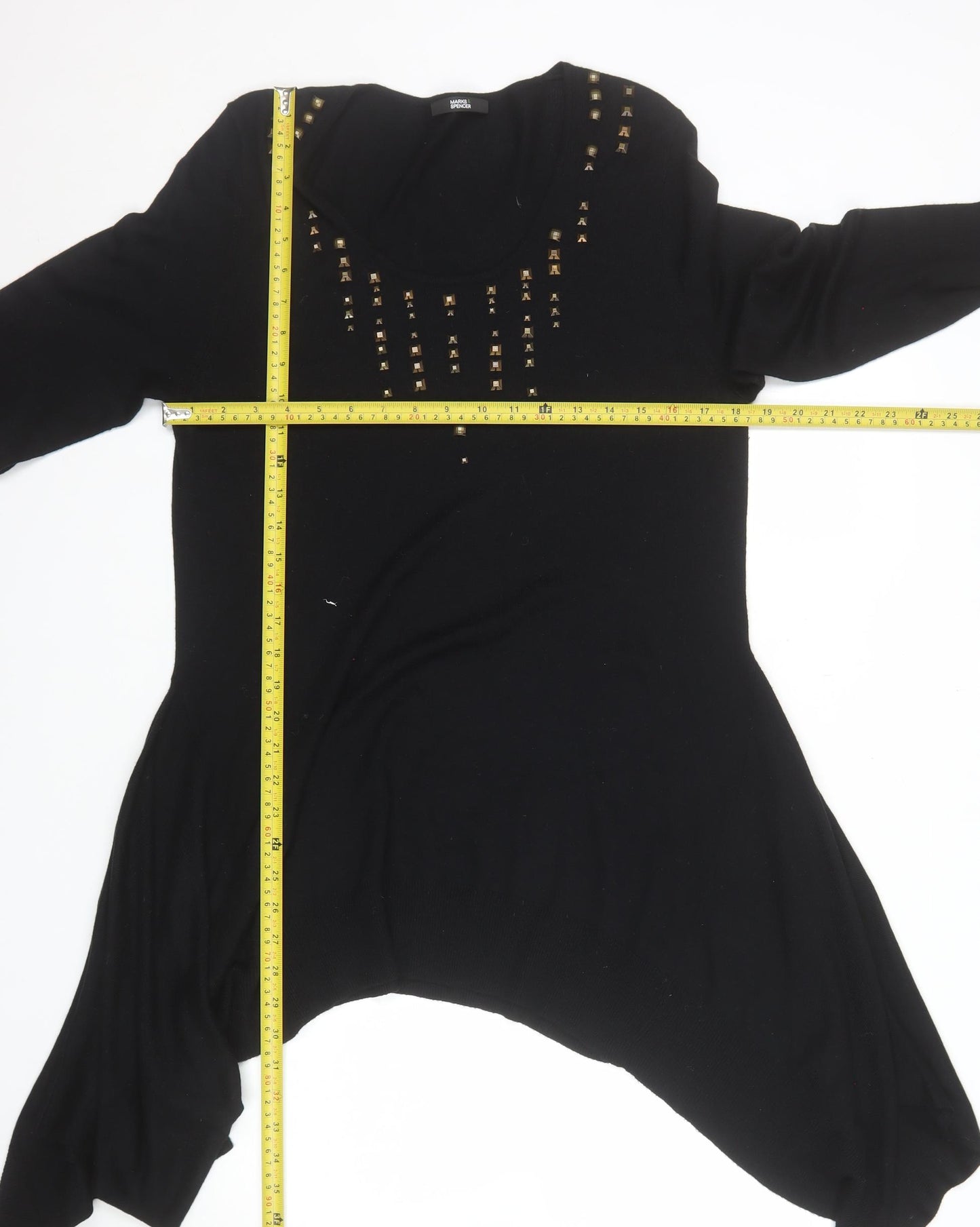 Marks and Spencer Women’s Black Studded Pullover Jumper Size 16
