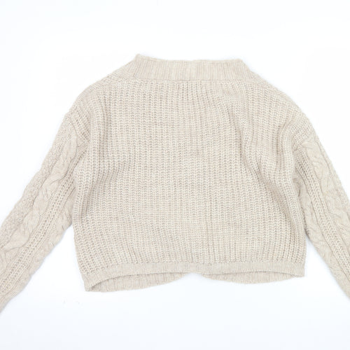 Collezione Gaia Womens Beige Wool Blend Chunky Knit Cardigan S