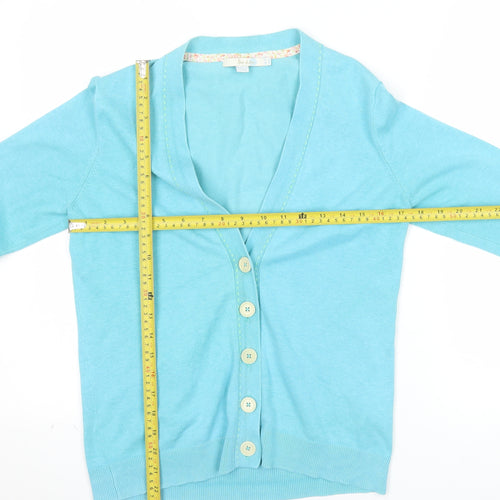 Boden Women's Blue Cotton V-Neck Cardigan Size 12