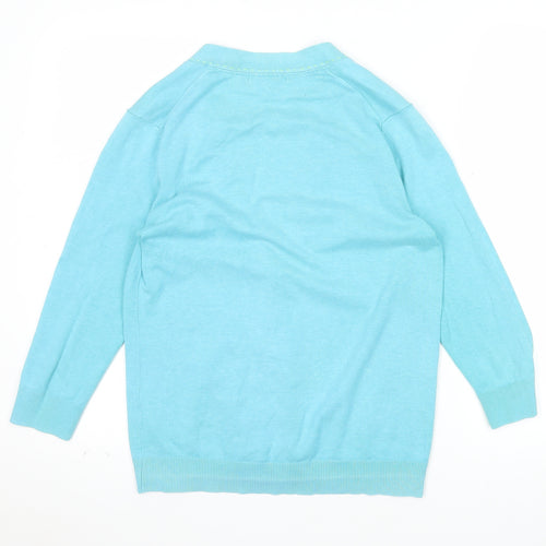 Boden Women's Blue Cotton V-Neck Cardigan Size 12