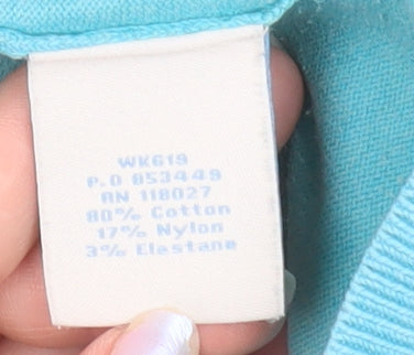 Boden Women's Blue Cotton V-Neck Cardigan Size 12