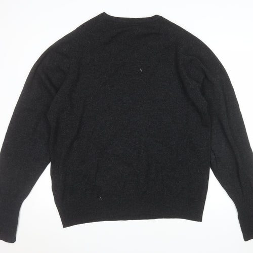 Pringle Men’s Black Pure Wool V-Neck Jumper Size L Classic Knit