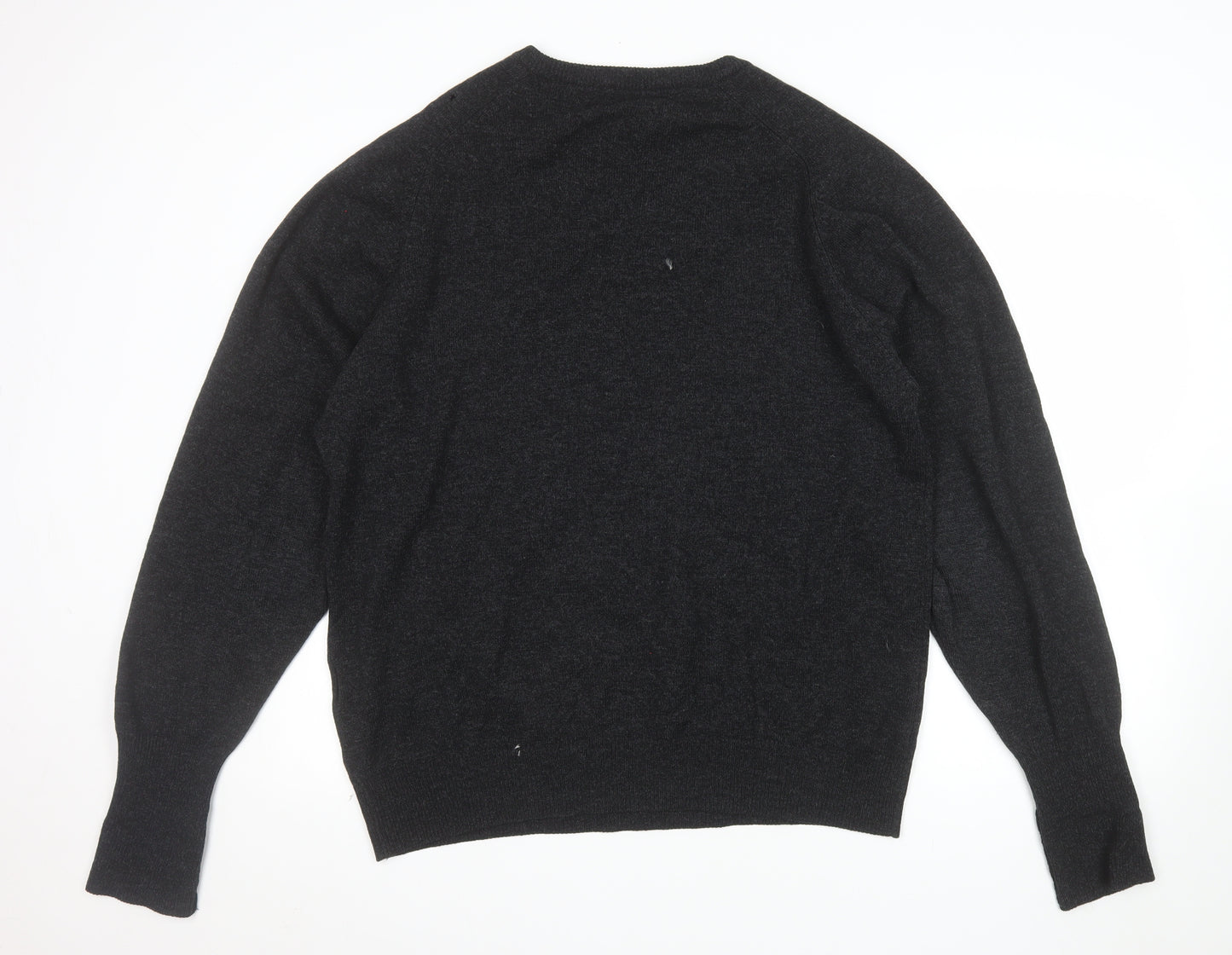 Pringle Men’s Black Pure Wool V-Neck Jumper Size L Classic Knit