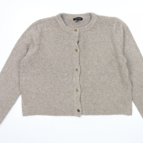 New Look Womens Beige Long Sleeve Button Knit Cardigan Size 18