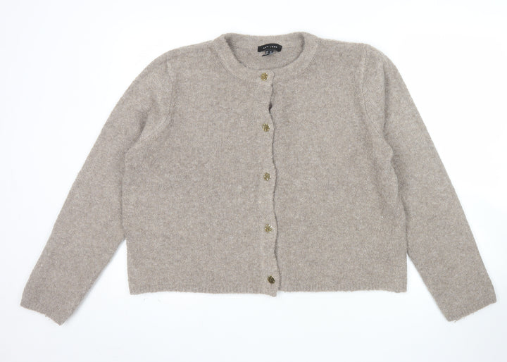 New Look Womens Beige Long Sleeve Button Knit Cardigan Size 18
