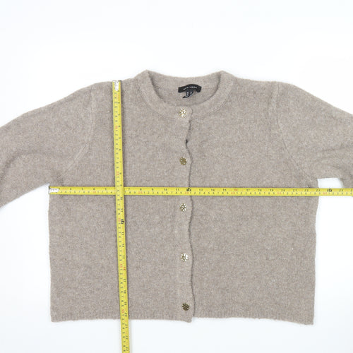 New Look Womens Beige Long Sleeve Button Knit Cardigan Size 18