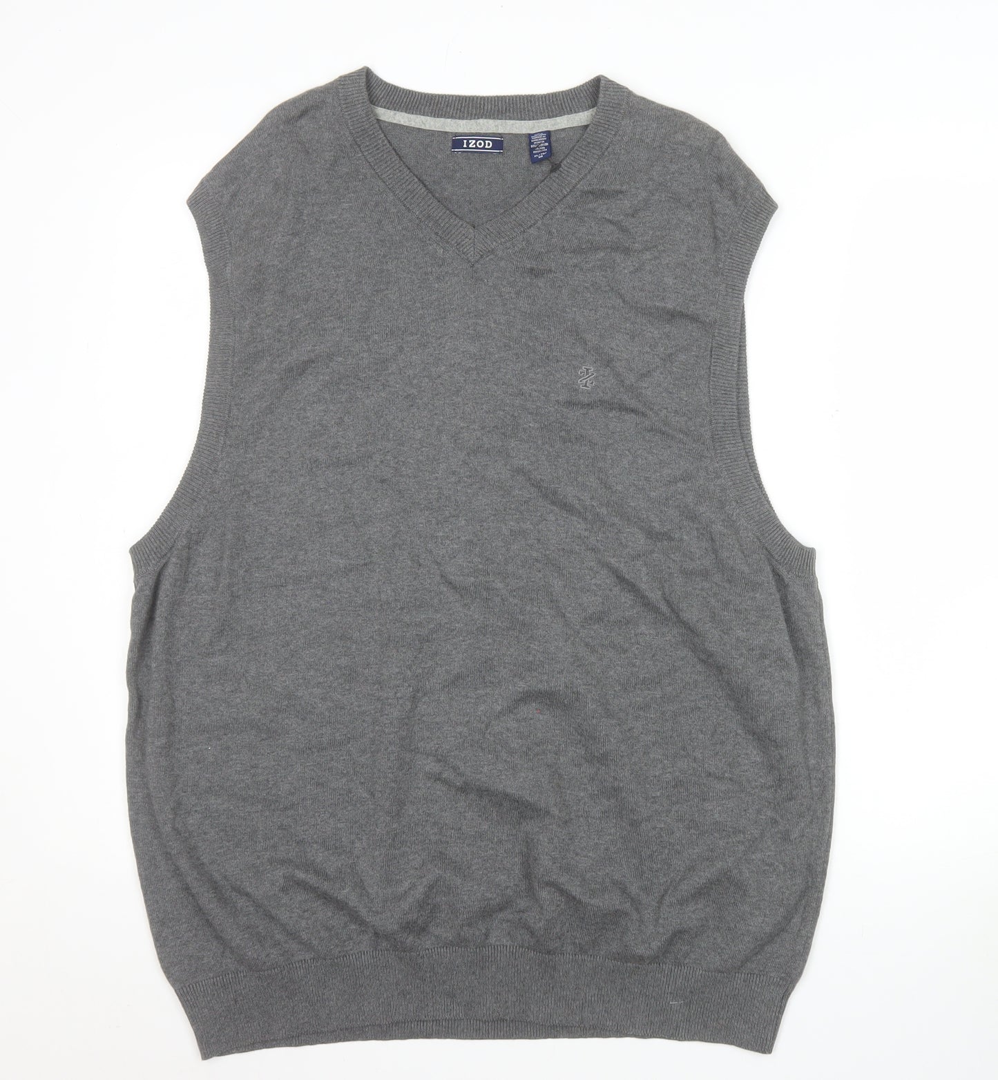 IZOD Men’s Grey Cotton V-Neck Sleeveless Vest Jumper XL