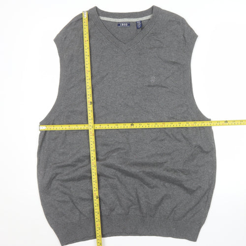 IZOD Men’s Grey Cotton V-Neck Sleeveless Vest Jumper XL