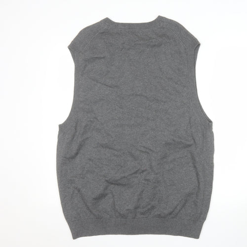 IZOD Men’s Grey Cotton V-Neck Sleeveless Vest Jumper XL