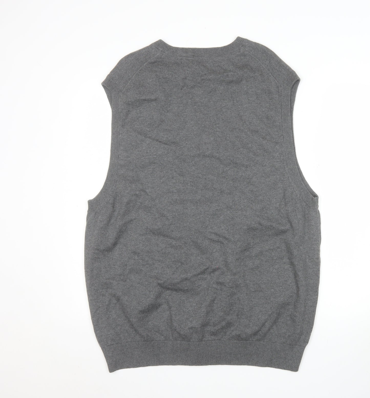 IZOD Men’s Grey Cotton V-Neck Sleeveless Vest Jumper XL