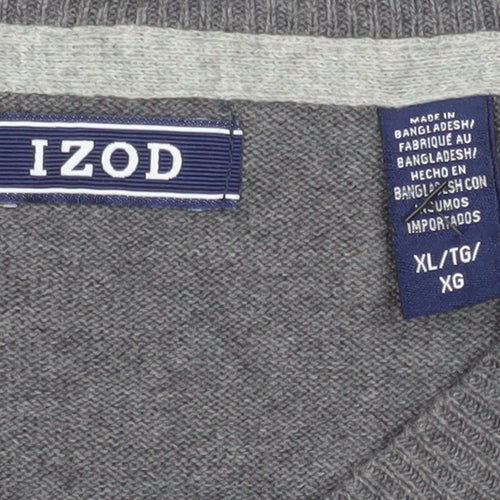 IZOD Men’s Grey Cotton V-Neck Sleeveless Vest Jumper XL