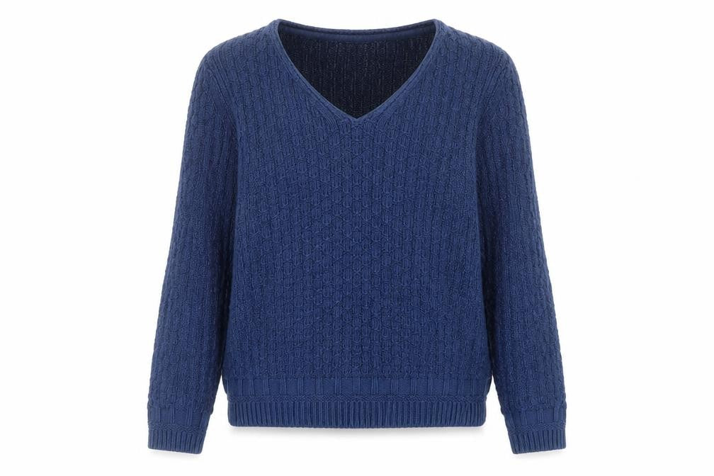 Fat Face Women's Blue V-Neck Long Sleeve Knit Jumper Size 12