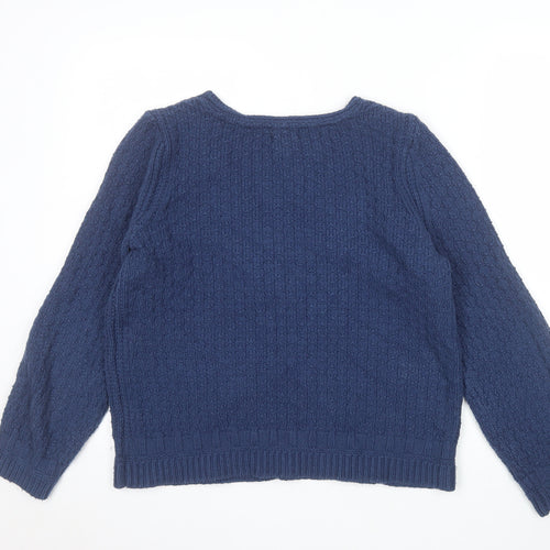 Fat Face Women's Blue V-Neck Long Sleeve Knit Jumper Size 12
