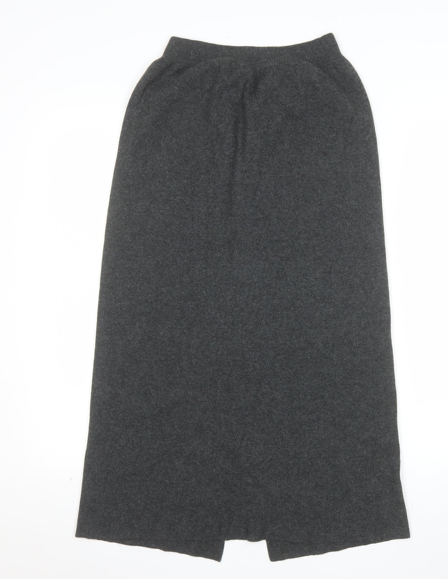 Primark Womens Grey Long Knit Button Front Pencil Skirt Size M 12/14