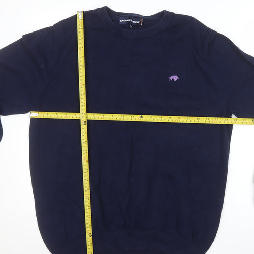 Raging Bull Men's Blue Cotton Crew Neck Pullover Jumper XL