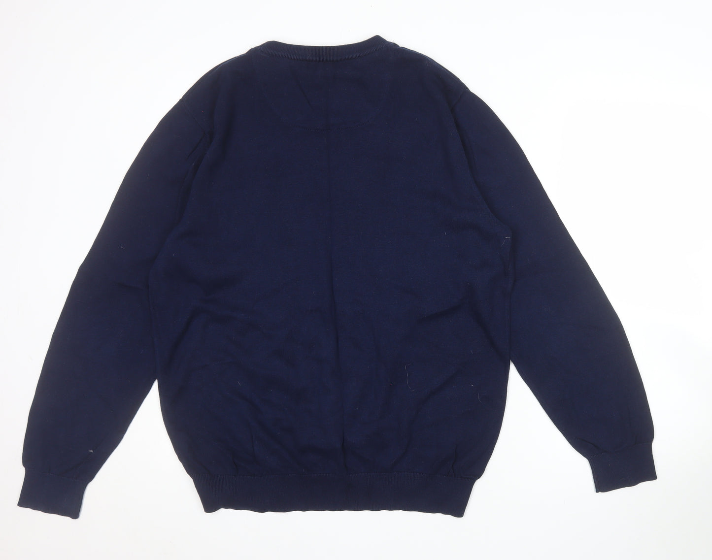 Raging Bull Men's Blue Cotton Crew Neck Pullover Jumper XL