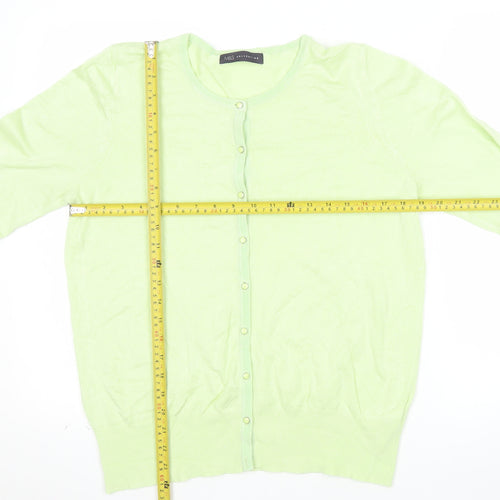Marks and Spencer Women Green Cardigan Size 16 Viscose Blend