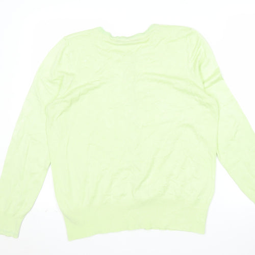 Marks and Spencer Women Green Cardigan Size 16 Viscose Blend