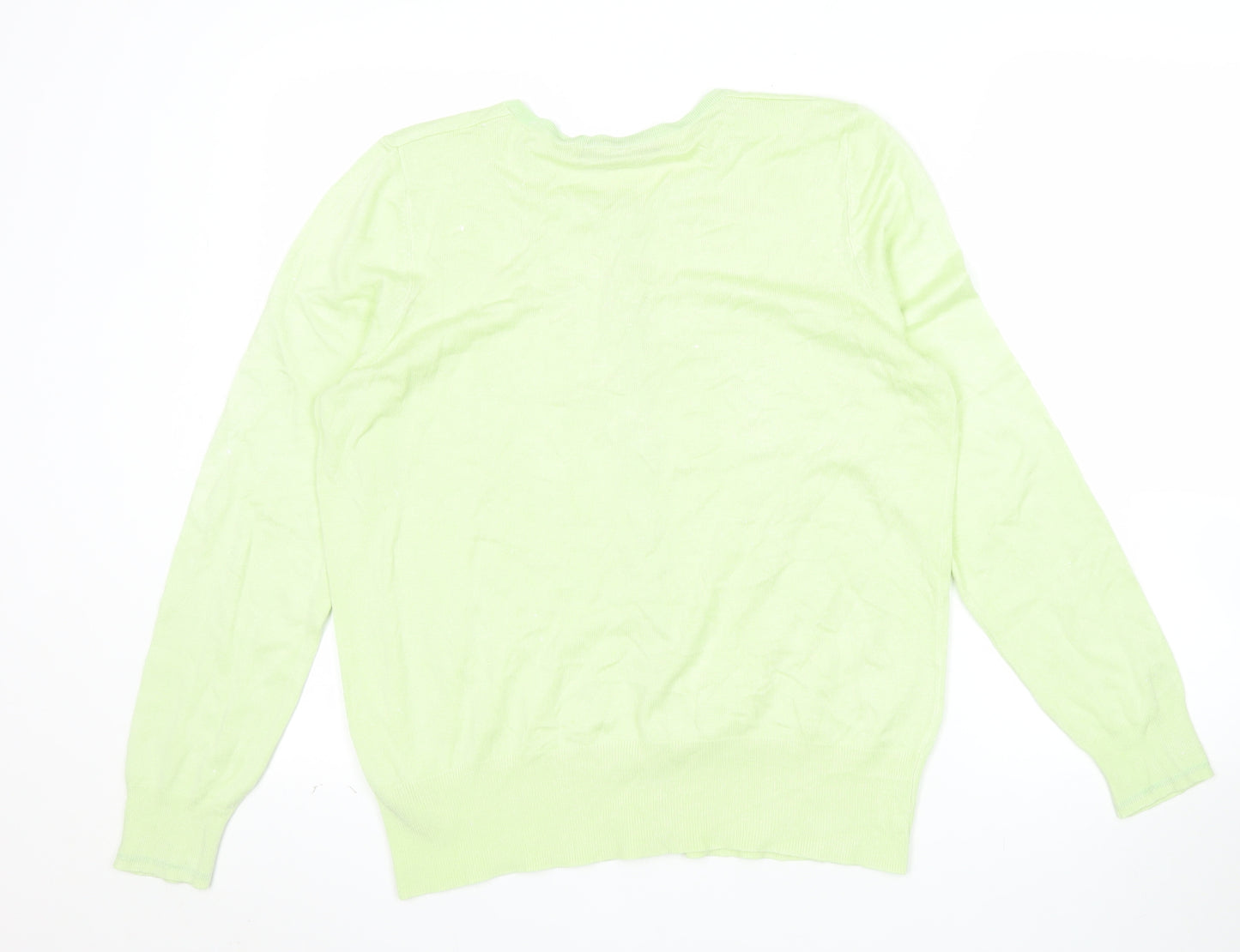 Marks and Spencer Women Green Cardigan Size 16 Viscose Blend