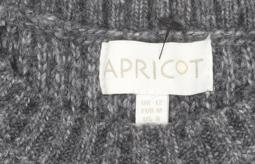 Apricot Womens Grey Chunky-Knit Sleeveless Vest Jumper UK 12