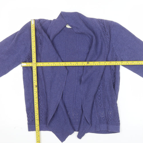 Marks and Spencer Women Purple Cotton Open Knit Cardigan Size 10