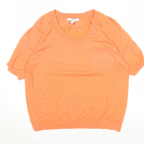 NEXT Women's Orange Crew Neck Short Sleeve Pullover Jumper Size 14