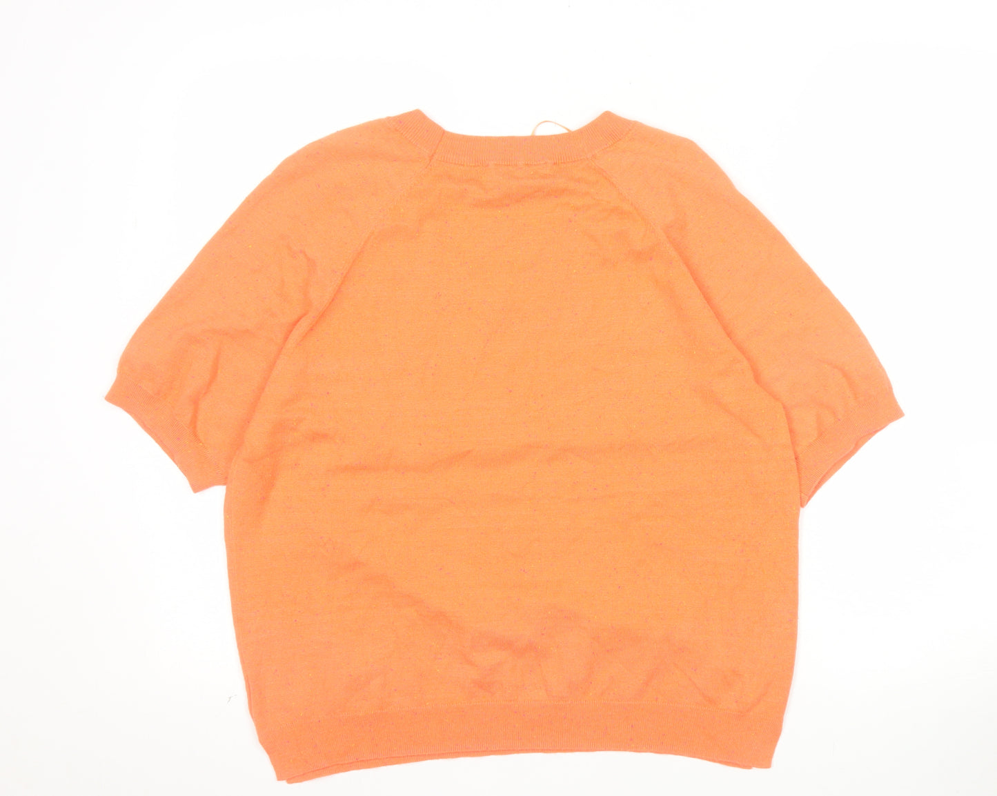 NEXT Women's Orange Crew Neck Short Sleeve Pullover Jumper Size 14