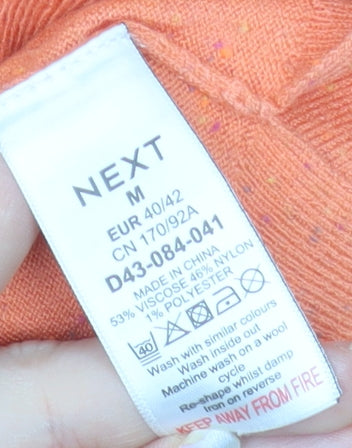 NEXT Women's Orange Crew Neck Short Sleeve Pullover Jumper Size 14