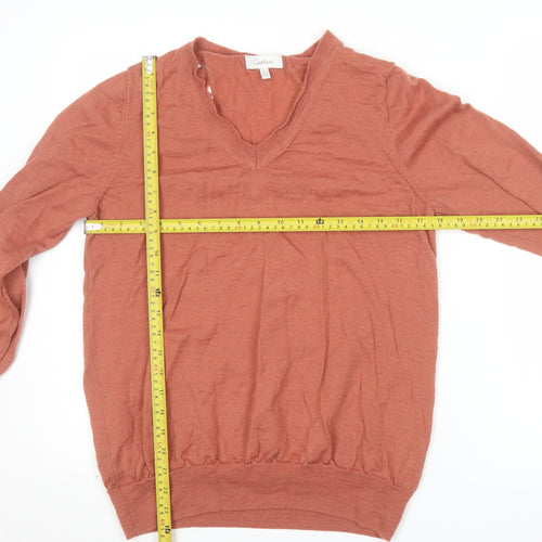 Capture Men's Brown L V-Neck Pure Merino Wool Jumper