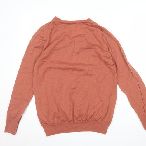 Capture Men's Brown L V-Neck Pure Merino Wool Jumper