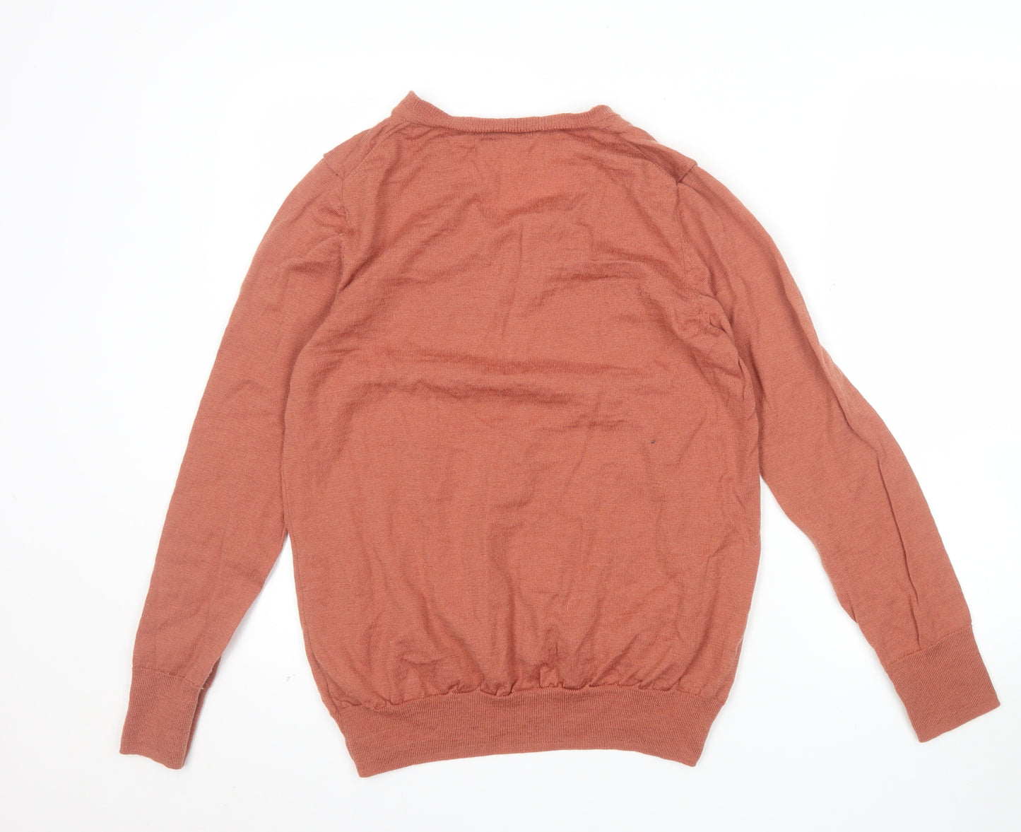 Capture Men's Brown L V-Neck Pure Merino Wool Jumper