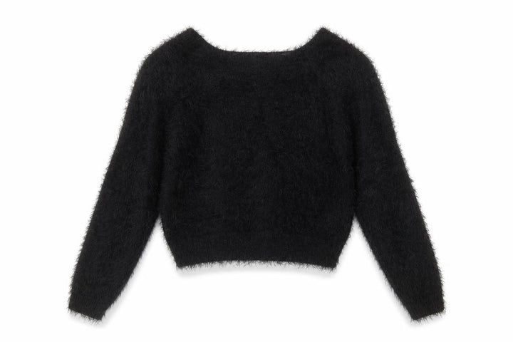 Miss Selfridge Women’s Black Fuzzy Knit Jumper Size 10