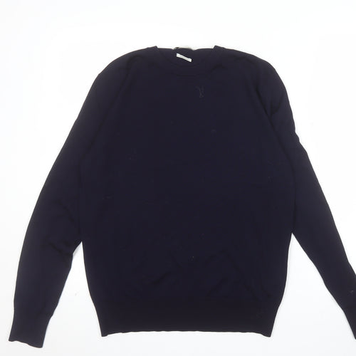 Ballantyne Men's Blue Wool Crew Neck Pullover Jumper Size M