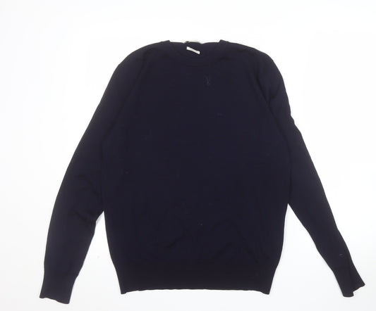 Ballantyne Men's Blue Wool Crew Neck Pullover Jumper Size M