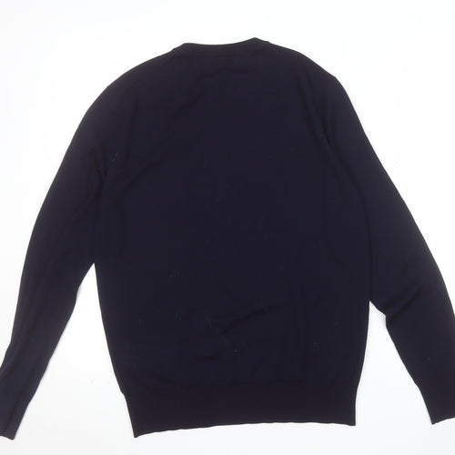 Ballantyne Men's Blue Wool Crew Neck Pullover Jumper Size M
