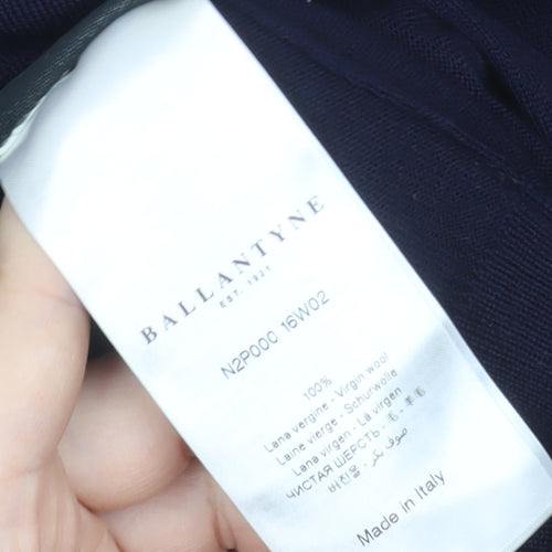 Ballantyne Men's Blue Wool Crew Neck Pullover Jumper Size M