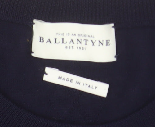 Ballantyne Men's Blue Wool Crew Neck Pullover Jumper Size M