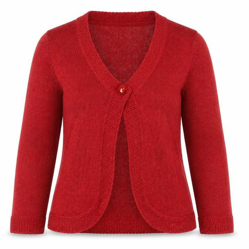 Marks and Spencer Per Una Red Knit Cardigan Women Size 12 Button Trim