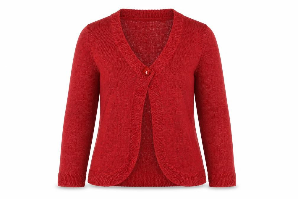 Marks and Spencer Per Una Red Knit Cardigan Women Size 12 Button Trim