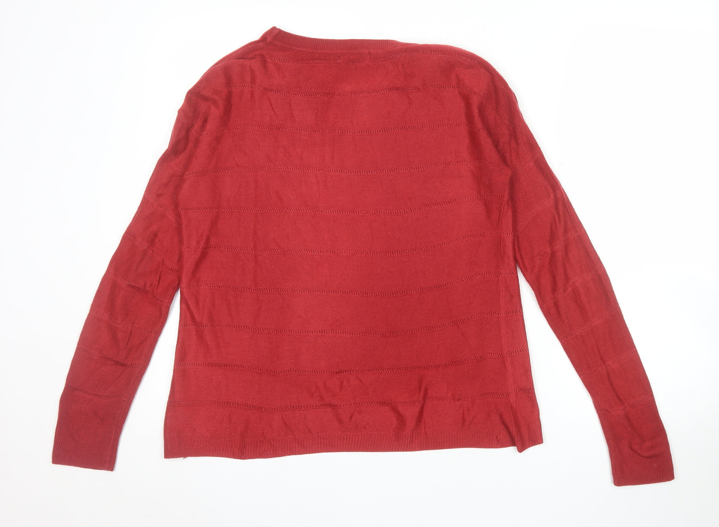 Jacqueline de Yong Women Red Acrylic Crew Neck Jumper Size S