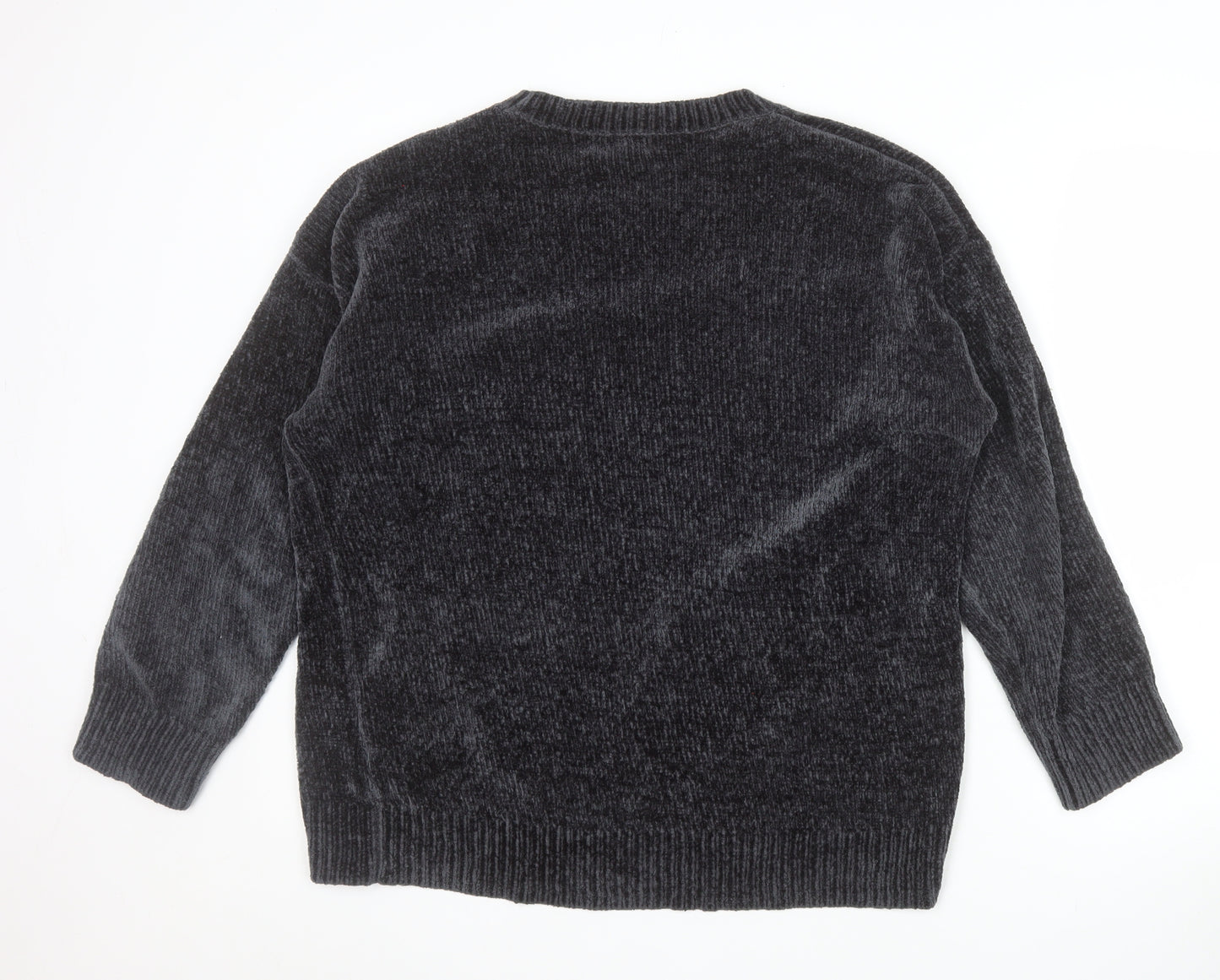 New Look Womens Grey Crew Neck Long Sleeve Pullover Jumper M