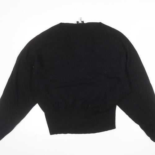 b.young Women's Black Boat Neck Knit Jumper Medium