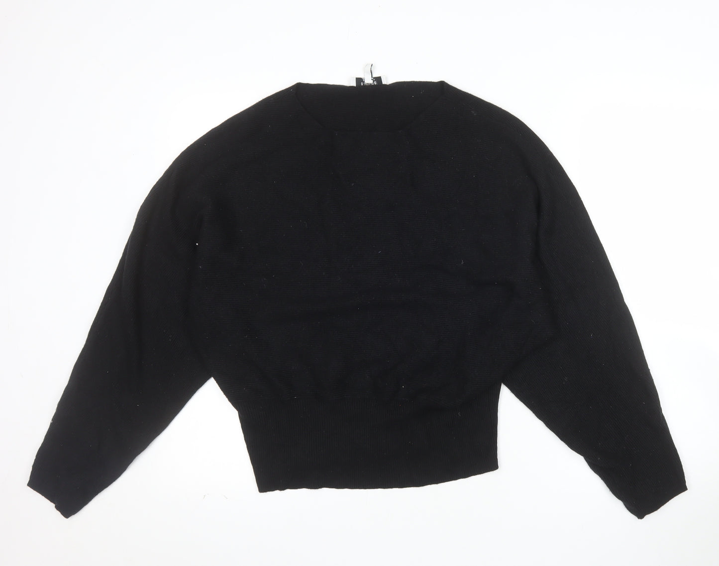 b.young Women's Black Boat Neck Knit Jumper Medium