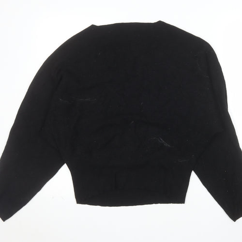 b.young Women's Black Boat Neck Knit Jumper Medium