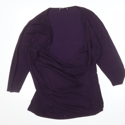 Kaliko Womens Purple Wrap V-Neck Jumper Size 8
