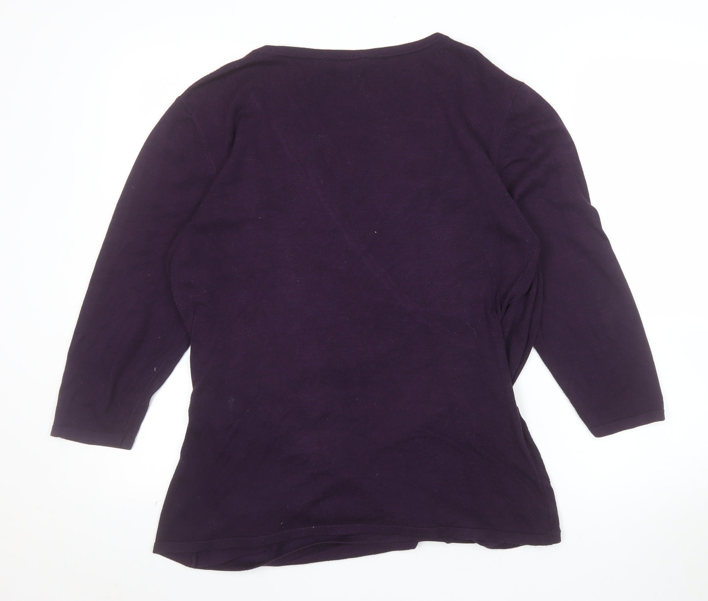 Kaliko Womens Purple Wrap V-Neck Jumper Size 8