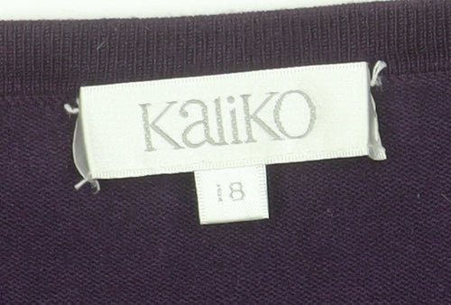 Kaliko Womens Purple Wrap V-Neck Jumper Size 8