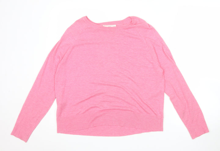 MNG Women’s Pink Knit Long Sleeve Pullover Jumper Size 12